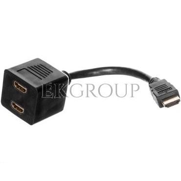 Kabel rozgałęźniacz HDMI Highspeed 1.3 pasywny Typ HDMI A/2xHDMI A, M/Ż czarny 0,2m AK-330400-002-S-148054