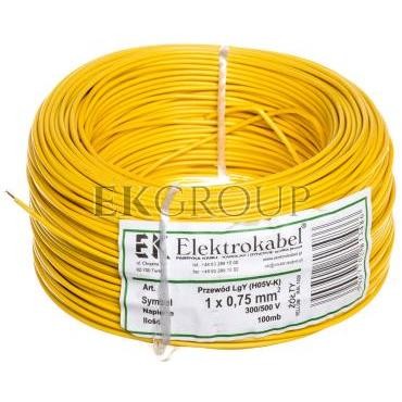 Przewód instalacyjny H05V-K (LgY) 0,75 żółty /100m/-146800