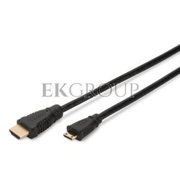 Kabel połączeniowy miniHDMI Highspeed 1.3 GOLD Typ HDMI A/HDMI C, M/M czarny 2m AK-330106-020-S AK-330106-020-S-148122