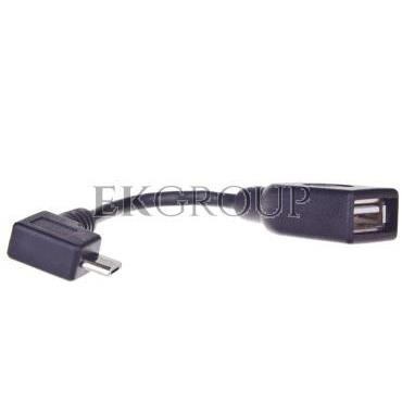 Kabel micro USB (M) kątowy 90stopni - USB-A (F) OTG 11cm-147906