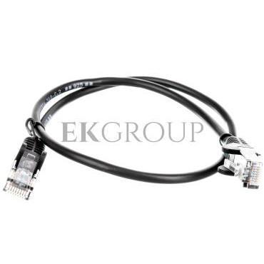 Kabel krosowy patchcord U/UTP kat.5e CCA czarny 0,5m 68643-150462