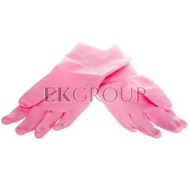 Rękawice gospodarcze z lateksu flokowane różowe rozmiar 7,5 ZEPHIR 210 VE210RO07-217410