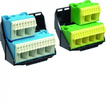 Bloki zaciskowe PE/N na wspornik 2x28 otworów, 6x16mm2+22x4mm2 2szt. FZ384