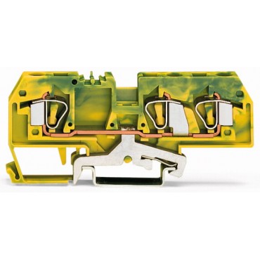 Złączka szynowa PE 3-przewodowa 6mm2 żółto-zielona 282-687
