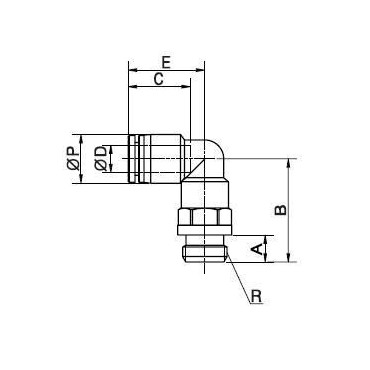 Szybkozłącze G-Fitting wtykowe kątowe Sang-A GPL-G przewód 4 mm gwint 1/8