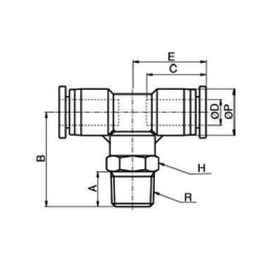 Szybkozłącze G-Fitting wtykowe trójnik Sang-A GPT przewód 10 mm gwint 1/4