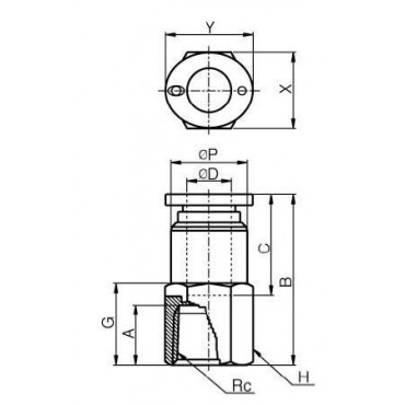 Szybkozłącze G-Fitting wtykowe proste Sang-A PCF-G przewód 4 mm gwint 1/8