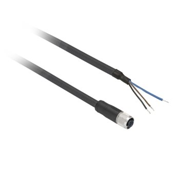 Złącze żeńskie M8 proste 3-pinowe kabel 2m PUR XZCP0566L2