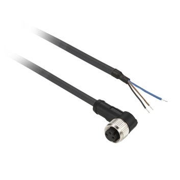 Złącze żeńskie M8 kątowe 3-pinowe kabel 5m PUR XZCP0666L5