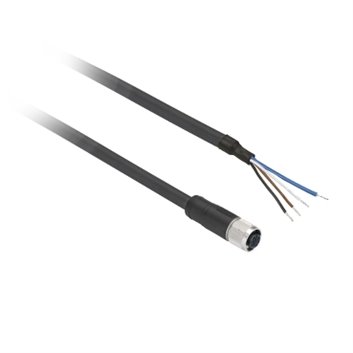 Złącze żeńskie M8 proste 4-pinowe kabel 10m PUR XZCP0941L10