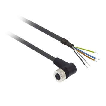 Złącze żeńskie M12 kątowe 5-pinowe kabel 10m PUR XZCP1264L10