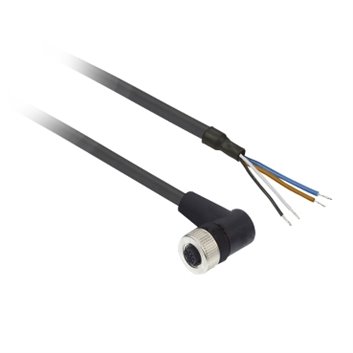 Złącze żeńskie M12 kątowe 4-pinowe kabel 10m PUR XZCP1241L10