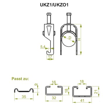 Uchwyt kablowy UKZ1 16-22mm 400900