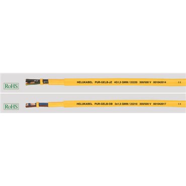 Przewód elastyczny MULTIFLEX PUR 2x1 300/500V żółty 22205 /100m/