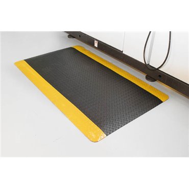 Mata antyzmęczeniowa Deckplate Safety Czarna/Żółte krawędzie 0.6m x 0.9m