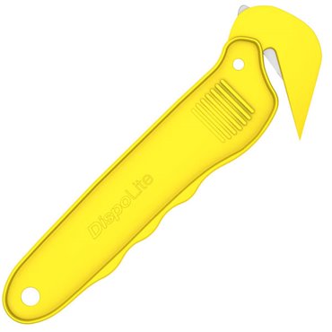 Nóż bezpieczny Dispo Lite - Żółty - wbudowane ostrze do cięcia taśm (zestaw 25 sztuk)
